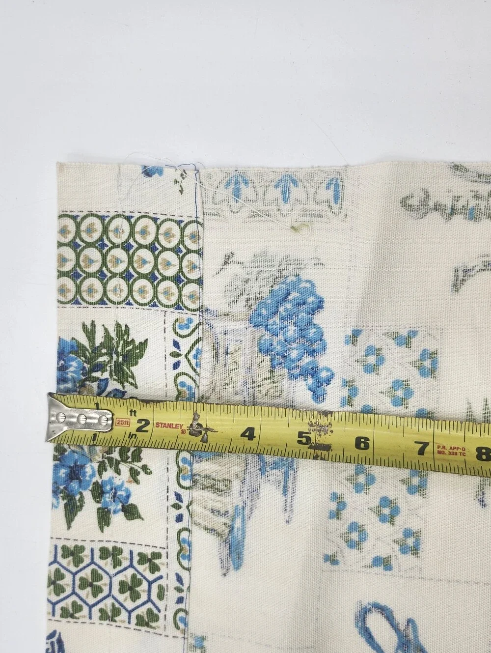 Vintage mid century blue 70s Kitchen Curtain 39